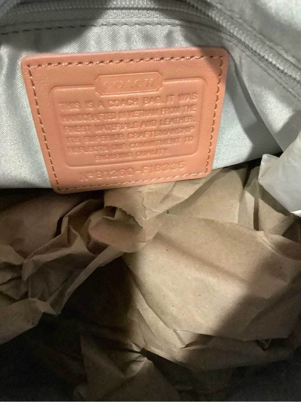 Coach Peach and Cream Signature Circle Logo Tote